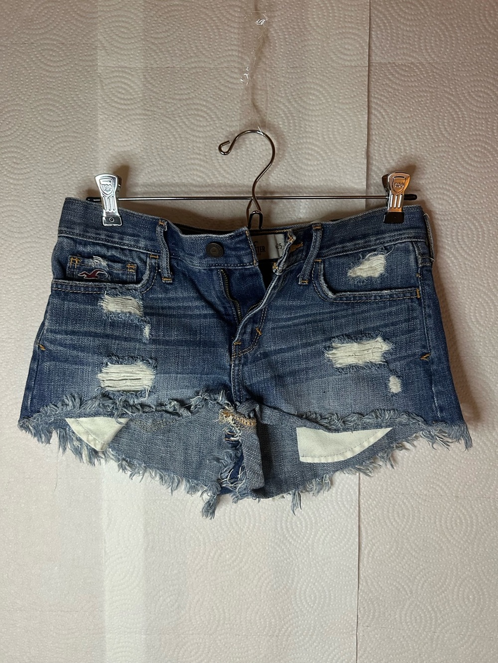 Hollister Dark Wash Low Rise Shorts
